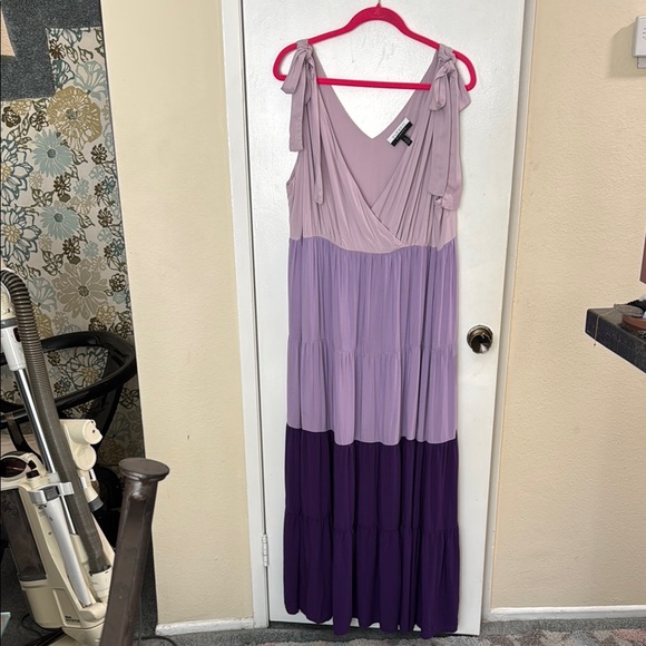 Eloquii Dresses & Skirts - Eloquii Purple Pleated Wrap Maxi Dress